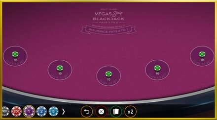 Multi Hand Vegas Strip Blackjack screenshot