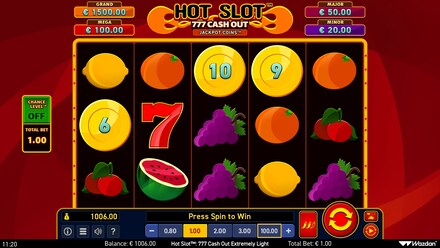 Hot Slot: 777 Cash Out Extremely Light screenshot